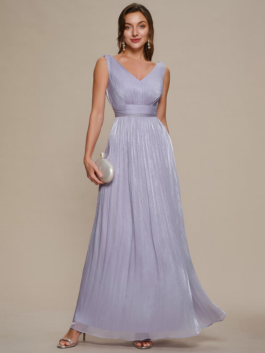 Robe Longue Évasée à Encolure en V