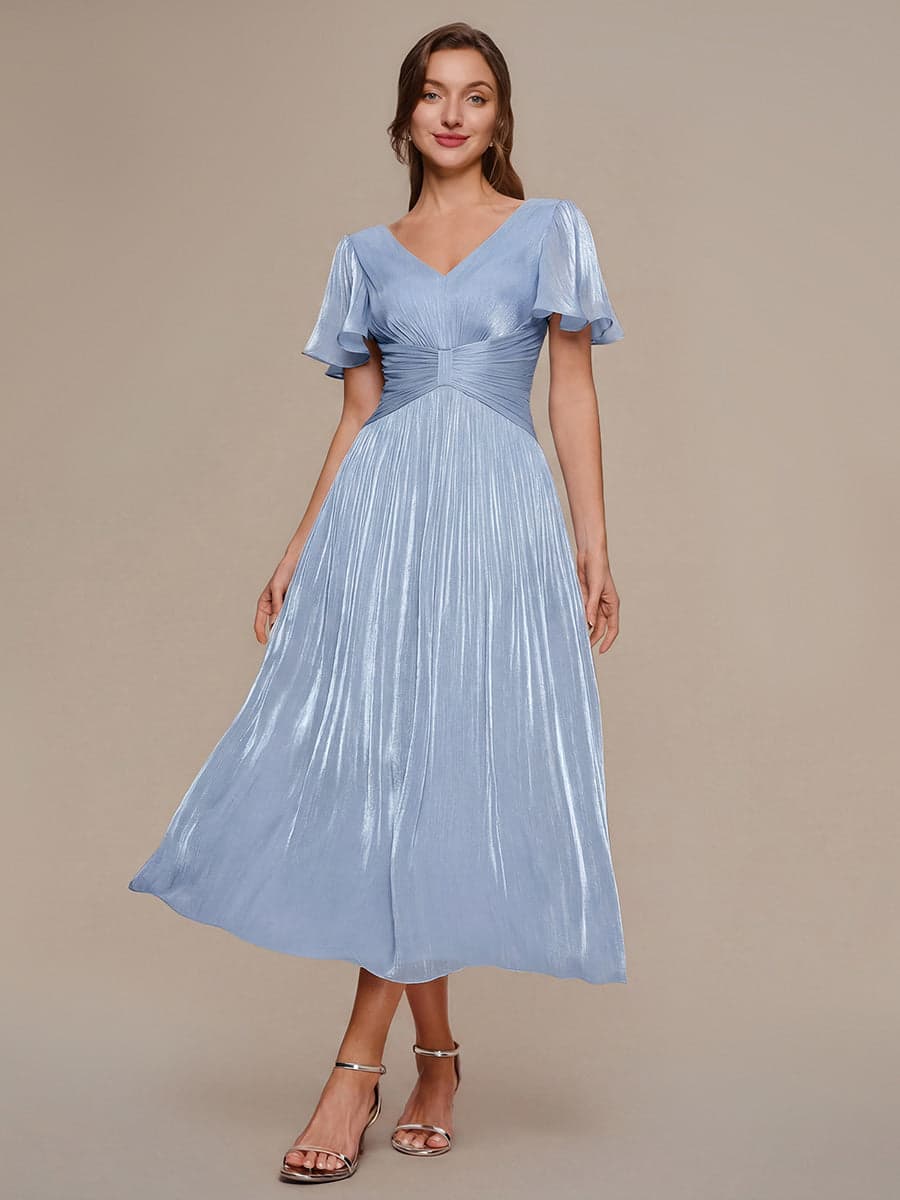 Robe Midi à Volants en V