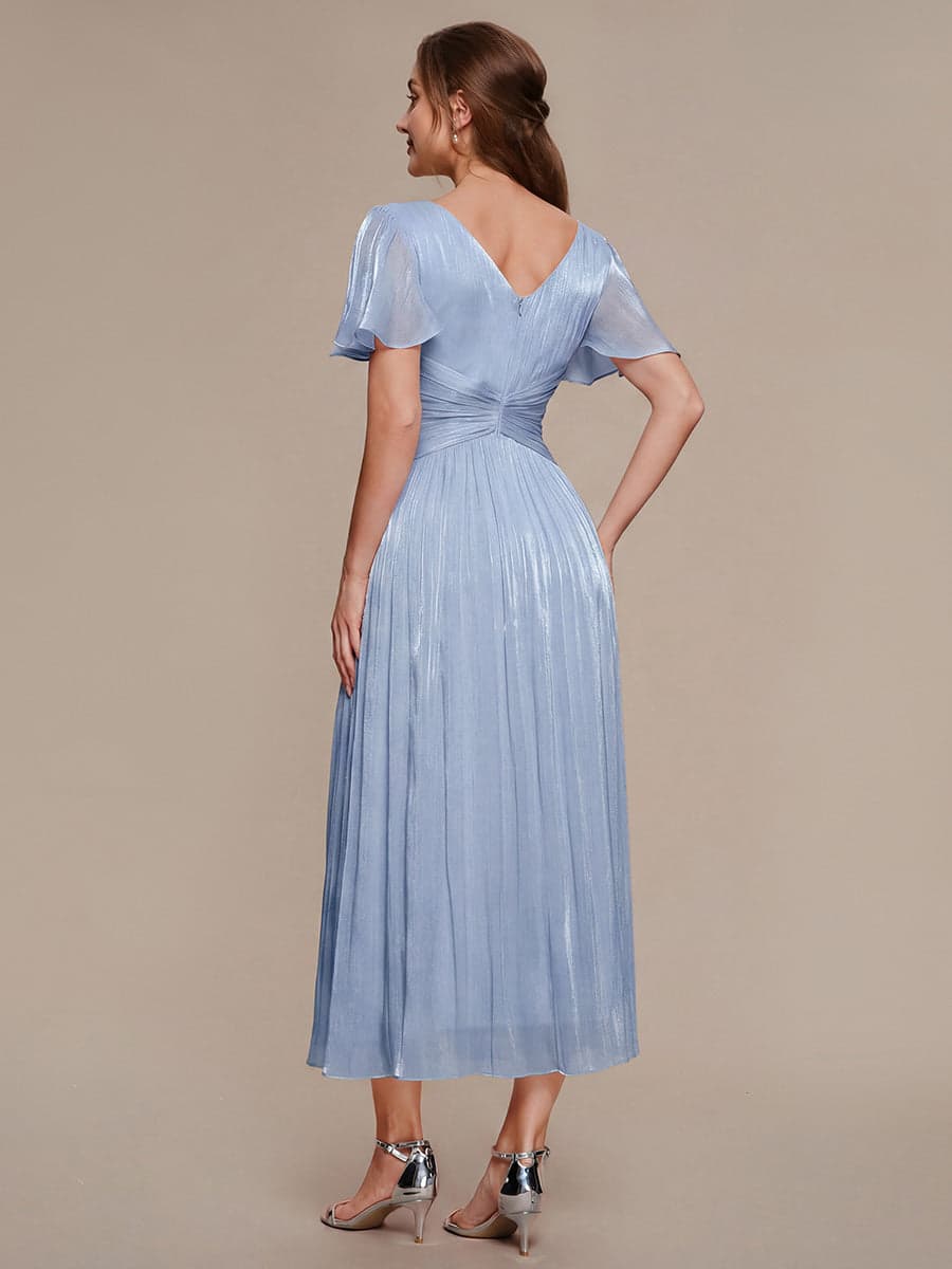 Robe Midi à Volants en V